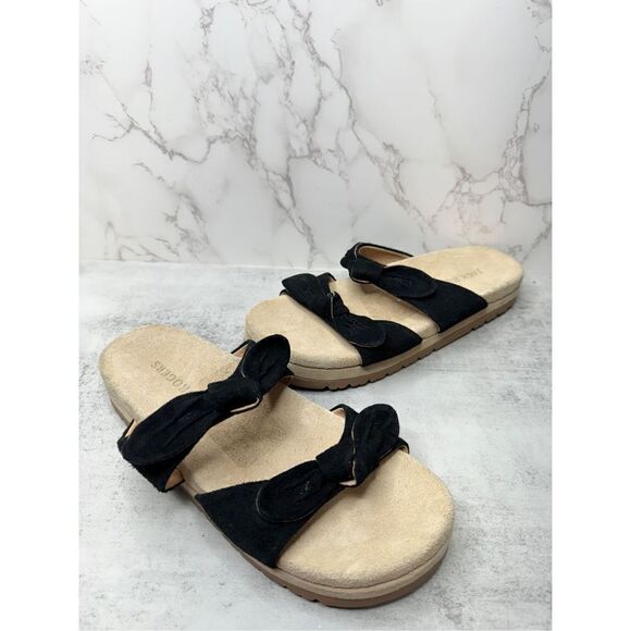 Jack Rogers Sandals Womens Size 9 Black Leather Monica Knot Open Toe Platform - Picture 5 of 12